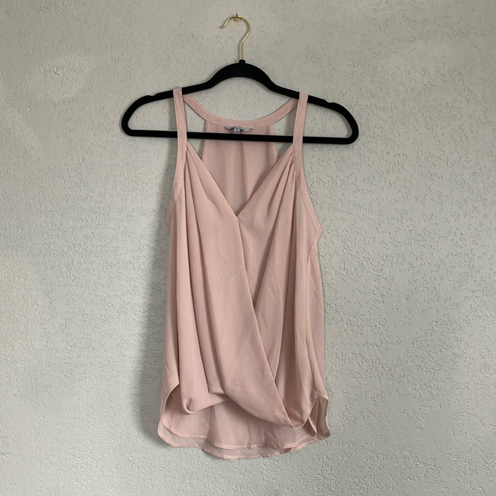 Naked Zebra Pink Sleeveless Wrap Tank Top